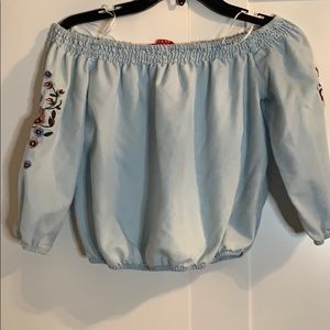 Off the shoulder crop top